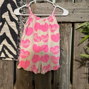 Girls Zara Barbie Pink Heart Romper